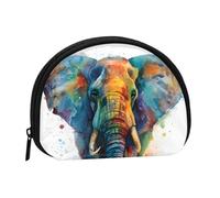 ZDFHKYDY Colorful Elephant Personalized Coin Purse Fashionable Zipper mini Coins Wallet Change Shell Storage Bag for Women Men