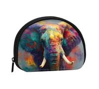 ZDFHKYDY Colorful Elephant Personalized Coin Purse Fashionable Zipper mini Coins Wallet Change Shell Storage Bag for Women Men