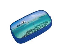 ZDFHKYDY Colorful Fishes Zipper Pencil Case Pouch Pen Box Large Capacity Storage Bag for Office & Travel Multi-Compartment Stationery Organizer Holder Gift for Women Men 21x10.5x5 cm