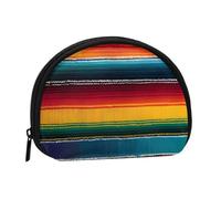 ZDFHKYDY Colorful Mexican Stripes Personalized Coin Purse Fashionable Zipper mini Coins Wallet Change Shell Storage Bag for Women Men