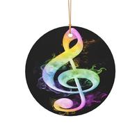 ZDFHKYDY Colorful Music Notes -Print Custom Round Aluminum Pendants - Double-Sided Print, Pre-Drilled Hole For Crafting & Events.