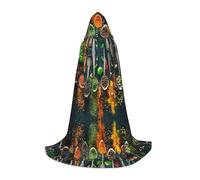 ZDFHKYDY condiments Spices -Print Adjustable Teen Cloak - Youth Cape For Festivals & Stage, Lightweight Hooded Wear S