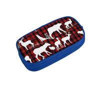 ZDFHKYDY Cow Deer Tree Christmas Zipper Pencil Case Pouch Pen Box Large Capacity Storage Bag for Office & Travel Multi-Compartment Stationery Organizer Holder Gift for Women Men 21x10.5x5 cm