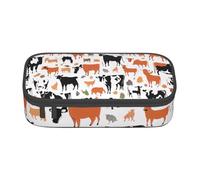 ZDFHKYDY Cow Print Pattern Large Capacity Pencil Pen Case Portable Stationery Pouch Holder Box Organizer Makeup Cosmetic Bag Office College Storage Bag Supplies for Work School Travel 21x9.5x5 cm