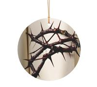 ZDFHKYDY Crown of thorns -Print Custom Round Aluminum Pendants - Double-Sided Print, Pre-Drilled Hole For Crafting & Events.