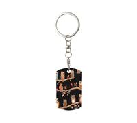 ZDFHKYDY Cute Brown Cartoon Owls -Print Custom Metal Keychain For Gifts, Personalized Engraved Design, Rust-Proof & Washable (1-Piece).