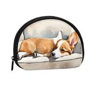 ZDFHKYDY Cute Corgi Personalized Coin Purse Fashionable Zipper mini Coins Wallet Change Shell Storage Bag for Women Men