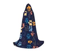 ZDFHKYDY Cute dog paw -Print Adjustable Teen Cloak - Youth Cape For Festivals & Stage, Lightweight Hooded Wear S