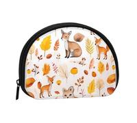 ZDFHKYDY Cute Fox Squirrel Hedgehog Rabbit Bird Personalized Coin Purse Fashionable Zipper mini Coins Wallet Change Shell Storage Bag for Women Men