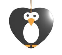 ZDFHKYDY Cute Penguin -Print Acrylic Pendant Gold Lanyard Heart Shape Christmas Acrylic Ornaments, Lightweight Reusable,For Weddings, Parties Retail Displays.