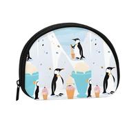 ZDFHKYDY Cute Penguins Personalized Coin Purse Fashionable Zipper mini Coins Wallet Change Shell Storage Bag for Women Men