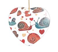 ZDFHKYDY Cute Snail -Print Acrylic Pendant Gold Lanyard Heart Shape Christmas Acrylic Ornaments, Lightweight Reusable,For Weddings, Parties Retail Displays.