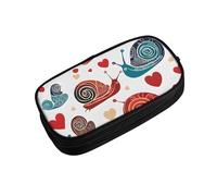 ZDFHKYDY Cute Snail Zipper Pencil Case Pouch Pen Box Large Capacity Storage Bag for Office & Travel Multi-Compartment Stationery Organizer Holder Gift for Women Men 21x10.5x5 cm