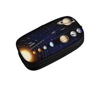 ZDFHKYDY Exploring The Solar System Zipper Pencil Case Pouch Pen Box Large Capacity Storage Bag for Office & Travel Multi-Compartment Stationery Organizer Holder Gift for Women Men 21x10.5x5 cm