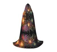 ZDFHKYDY Explosion Firework 3D -Print Adjustable Teen Cloak - Youth Cape For Festivals & Stage, Lightweight Hooded Wear S