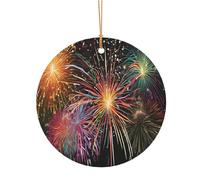 ZDFHKYDY Explosion Firework 3D -Print Custom Round Aluminum Pendants - Double-Sided Print, Pre-Drilled Hole For Crafting & Events.