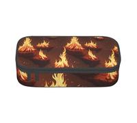 ZDFHKYDY Fire Print Patterns Large Capacity Pencil Pen Case Portable Stationery Pouch Holder Box Organizer Makeup Cosmetic Bag Office College Storage Bag Supplies for Work School Travel 21x9.5x5 cm