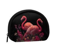 ZDFHKYDY Flamingo Flowers Personalized Coin Purse Fashionable Zipper mini Coins Wallet Change Shell Storage Bag for Women Men