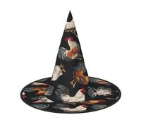 ZDFHKYDY French Roosters -Print Full Coverage Halloween Hat - Unique Oxford Cloth Costume Hat For Adults With Eye-Catching Patterns, For Festivals & Themed Parties.