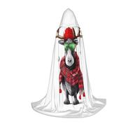 ZDFHKYDY Funny Christmas Moose -Print Adjustable Teen Cloak - Youth Cape For Festivals & Stage, Lightweight Hooded Wear S