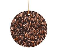 ZDFHKYDY Funny Roasted Coffee Beans -Print Custom Round Aluminum Pendants - Double-Sided Print, Pre-Drilled Hole For Crafting & Events.