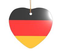 ZDFHKYDY germany flag -Print Acrylic Pendant Gold Lanyard Heart Shape Christmas Acrylic Ornaments, Lightweight Reusable,For Weddings, Parties Retail Displays.