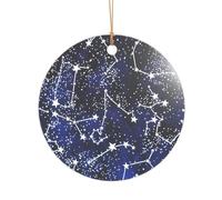 ZDFHKYDY Glow in The Dark -Print Acrylic Pendant Gold Lanyard Round Shape Christmas Acrylic Ornaments, Lightweight Reusable,For Weddings, Parties Retail Displays.