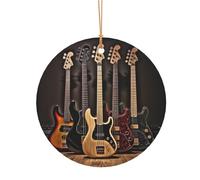 ZDFHKYDY Guitar Bass Music Musical Instruments -Print Custom Round Aluminum Pendants - Double-Sided Print, Pre-Drilled Hole For Crafting & Events.