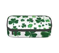 ZDFHKYDY Happy st Patrick's Day Large Capacity Office Pencil Case for Adults, Portable Stationery Pouch for Pens, Markers, and Supplies - 21x9.5x5 cm