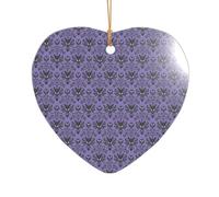 ZDFHKYDY Haunted Mansion -Print Acrylic Pendant Gold Lanyard Heart Shape Christmas Acrylic Ornaments, Lightweight Reusable,For Weddings, Parties Retail Displays.