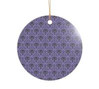 ZDFHKYDY Haunted Mansion -Print Acrylic Pendant Gold Lanyard Round Shape Christmas Acrylic Ornaments, Lightweight Reusable,For Weddings, Parties Retail Displays.