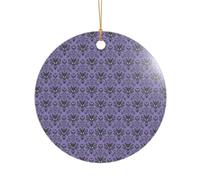 ZDFHKYDY Haunted Mansion -Print Acrylic Pendant Gold Lanyard Round Shape Christmas Acrylic Ornaments, Lightweight Reusable,For Weddings, Parties Retail Displays.