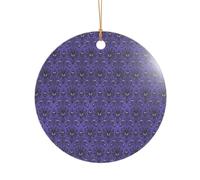 ZDFHKYDY Haunted Mansion -Print Acrylic Pendant Gold Lanyard Round Shape Christmas Acrylic Ornaments, Lightweight Reusable,For Weddings, Parties Retail Displays.