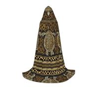 ZDFHKYDY Hawaiian Turtle -Print Adjustable Teen Cloak - Youth Cape For Festivals & Stage, Lightweight Hooded Wear S