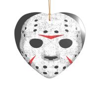 ZDFHKYDY Horror Skull -Print Acrylic Pendant Gold Lanyard Heart Shape Christmas Acrylic Ornaments, Lightweight Reusable,For Weddings, Parties Retail Displays.