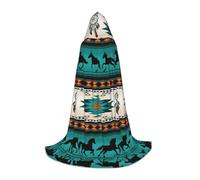 ZDFHKYDY Horse Stripes Pattern -Print Adjustable Teen Cloak - Youth Cape For Festivals & Stage, Lightweight Hooded Wear S