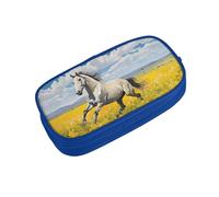 ZDFHKYDY Horses Running Art Zipper Pencil Case Pouch Pen Box Large Capacity Storage Bag for Office & Travel Multi-Compartment Stationery Organizer Holder Gift for Women Men 21x10.5x5 cm