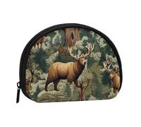 ZDFHKYDY Hunting Deer Bear Moose Personalized Coin Purse Fashionable Zipper mini Coins Wallet Change Shell Storage Bag for Women Men