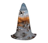 ZDFHKYDY Hunting Flying Wild Duck -Print Adjustable Teen Cloak - Youth Cape For Festivals & Stage, Lightweight Hooded Wear S