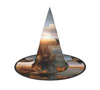 ZDFHKYDY Hunting Flying Wild Ducks -Print Full Coverage Halloween Hat - Unique Oxford Cloth Costume Hat For Adults With Eye-Catching Patterns, For Festivals & Themed Parties.
