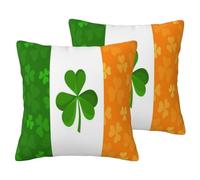 ZDFHKYDY irish flag -PrintImitation Linen Pillowcase Set - Soft And Breathable Covers For Indoor & Outdoor Use, For Sofas, Beds, And Chairs - Set Of 2 Hidden Zipper.18 x18