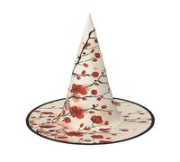 ZDFHKYDY Japanese Spring Plum Floral -Print Full Coverage Halloween Hat - Unique Oxford Cloth Costume Hat For Adults With Eye-Catching Patterns, For Festivals & Themed Parties.