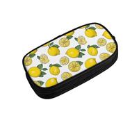 ZDFHKYDY Lemon Fruit Pattern Zipper Pencil Case Pouch Pen Box Large Capacity Storage Bag for Office & Travel Multi-Compartment Stationery Organizer Holder Gift for Women Men 21x10.5x5 cm
