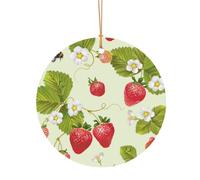 ZDFHKYDY Lovely Strawberry -Print Custom Round Aluminum Pendants - Double-Sided Print, Pre-Drilled Hole For Crafting & Events.