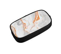 ZDFHKYDY Marble Texture Copper Splatter Zipper Pencil Case Pouch Pen Box Large Capacity Storage Bag for Office & Travel Multi-Compartment Stationery Organizer Holder Gift for Women Men 21x10.5x5 cm