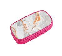 ZDFHKYDY Marble Texture Copper Splatter Zipper Pencil Case Pouch Pen Box Large Capacity Storage Bag for Office & Travel Multi-Compartment Stationery Organizer Holder Gift for Women Men 21x10.5x5 cm