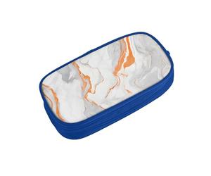 ZDFHKYDY Marble Texture Copper Splatter Zipper Pencil Case Pouch Pen Box Large Capacity Storage Bag for Office & Travel Multi-Compartment Stationery Organizer Holder Gift for Women Men 21x10.5x5 cm