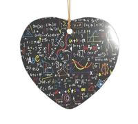 ZDFHKYDY Math Formula -Print Acrylic Pendant Gold Lanyard Heart Shape Christmas Acrylic Ornaments, Lightweight Reusable,For Weddings, Parties Retail Displays.