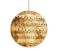 ZDFHKYDY Music Note Print -Print Custom Round Aluminum Pendants - Double-Sided Print, Pre-Drilled Hole For Crafting & Events.