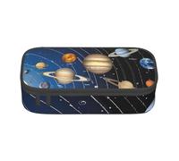 ZDFHKYDY Outer Space Solar System Large Capacity Office Pencil Case for Adults, Portable Stationery Pouch for Pens, Markers, and Supplies - 21x9.5x5 cm